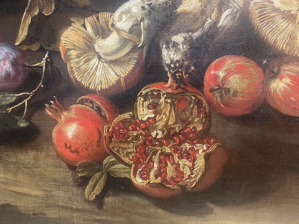 Oil Painting, Still Life With Fruit And Mushrooms-photo-2