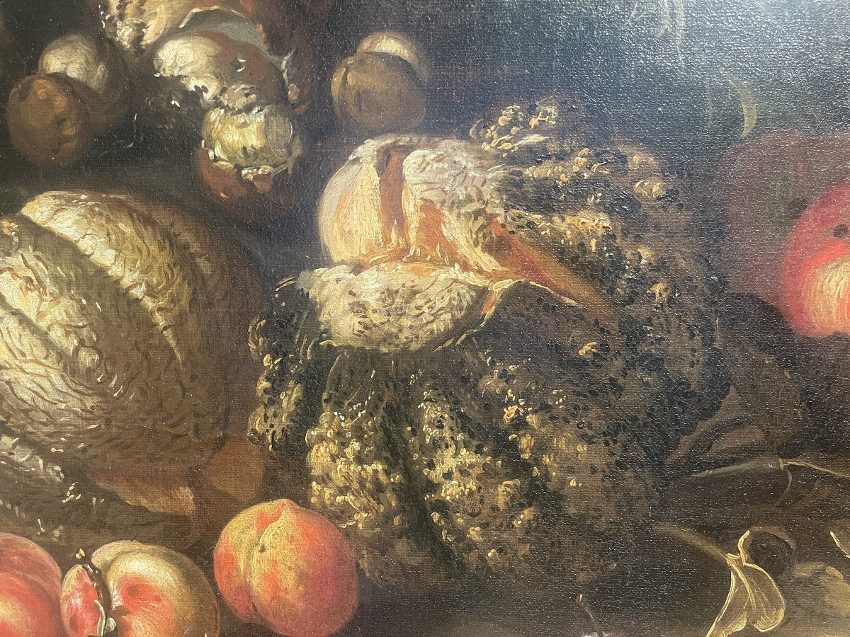 Oil Painting, Still Life With Fruit And Mushrooms-photo-3