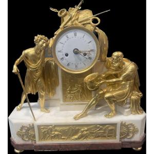 Horloge En Marbre Et Bronze Doré