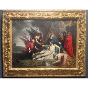 Peinture Deposition Christ  Sur Cuivre