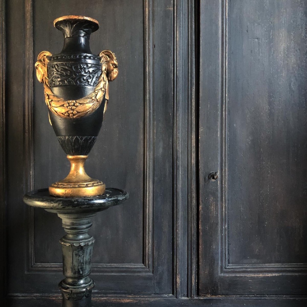 Superbe Vase De Dresde Moulage Plâtre Fin XIXe-photo-1