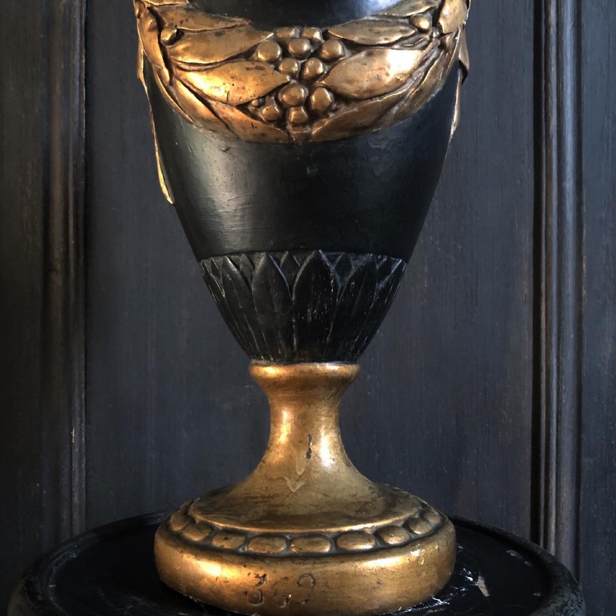 Superbe Vase De Dresde Moulage Plâtre Fin XIXe-photo-2