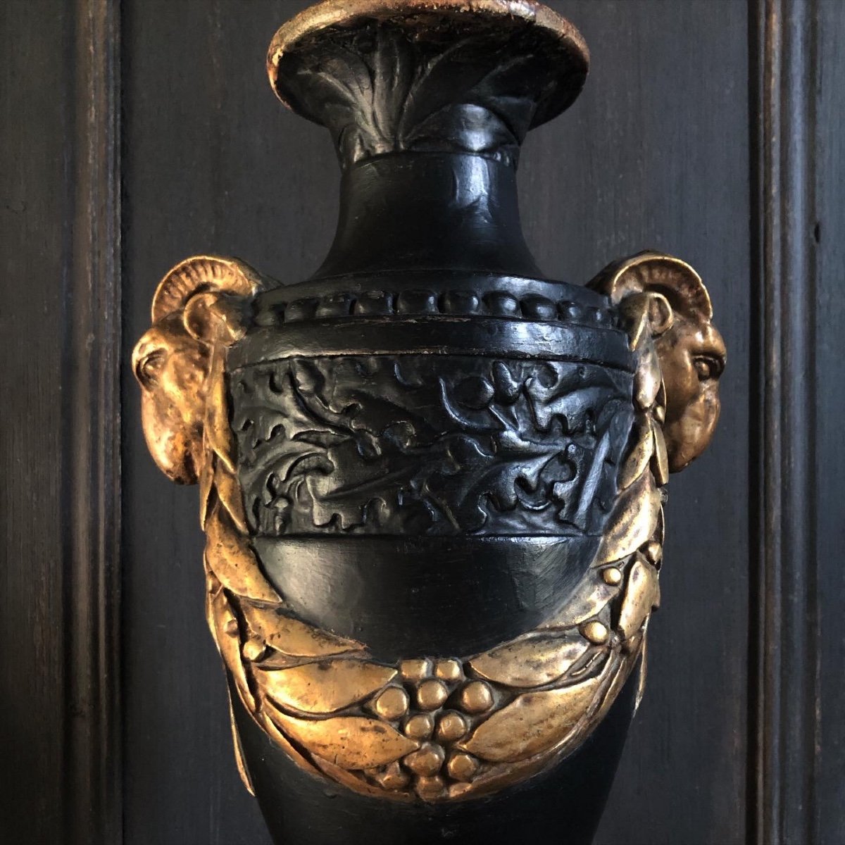 Superbe Vase De Dresde Moulage Plâtre Fin XIXe-photo-3