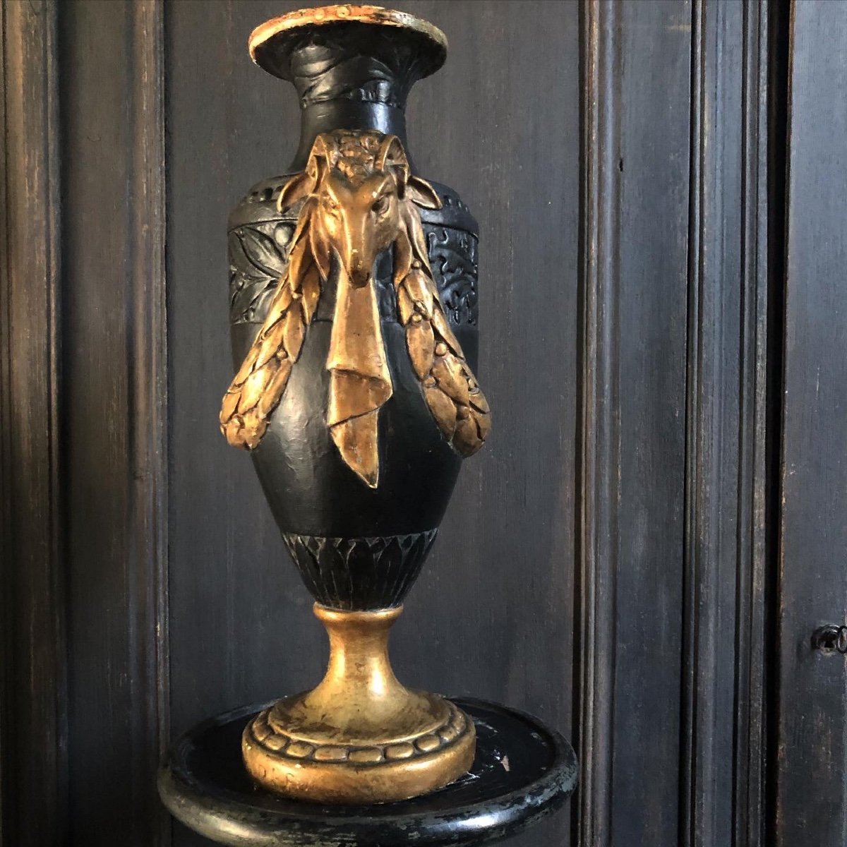 Superbe Vase De Dresde Moulage Plâtre Fin XIXe-photo-7