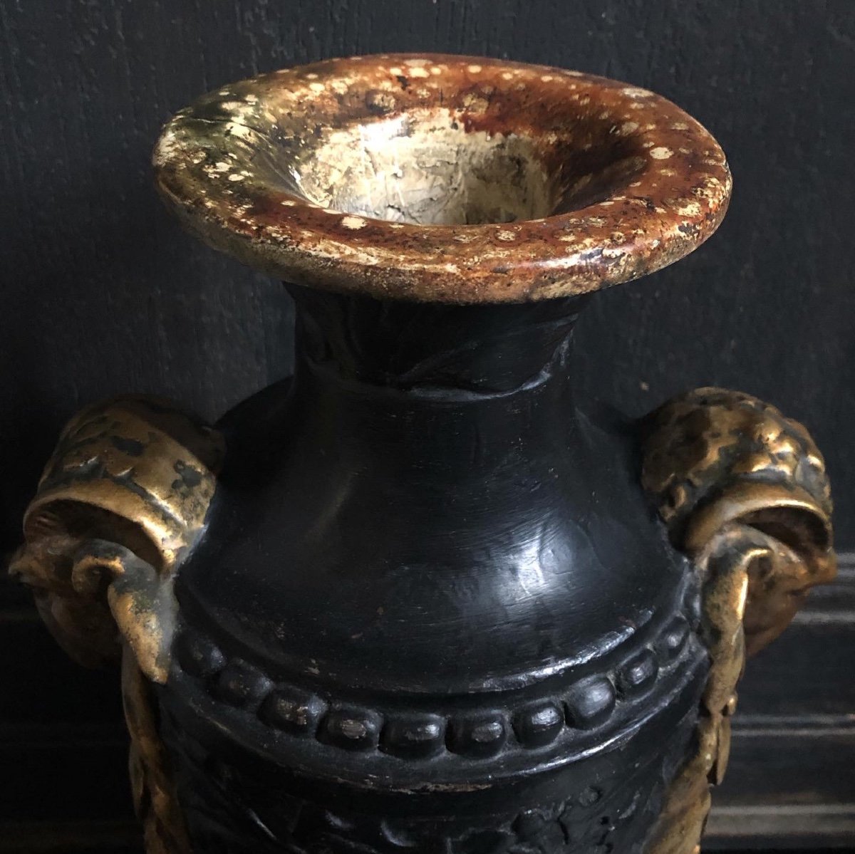 Vase De Dresde Moulage Plâtre Fin XIXe-photo-8