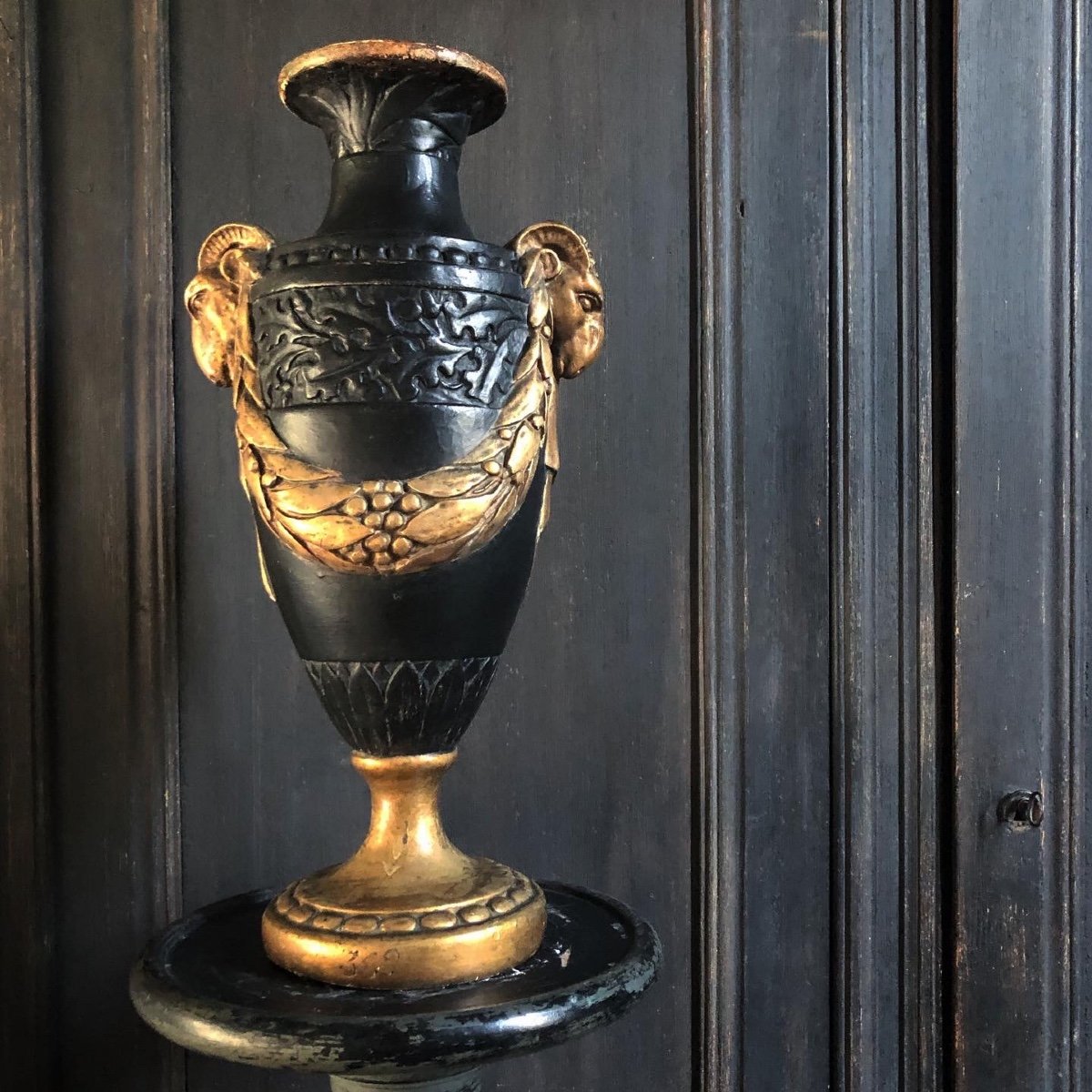 Superbe Vase De Dresde Moulage Plâtre Fin XIXe