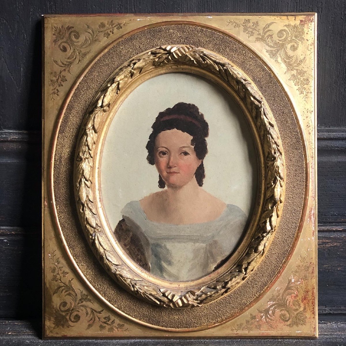 Portrait Jeune Femme 1er Empire Fin XIXe-photo-2