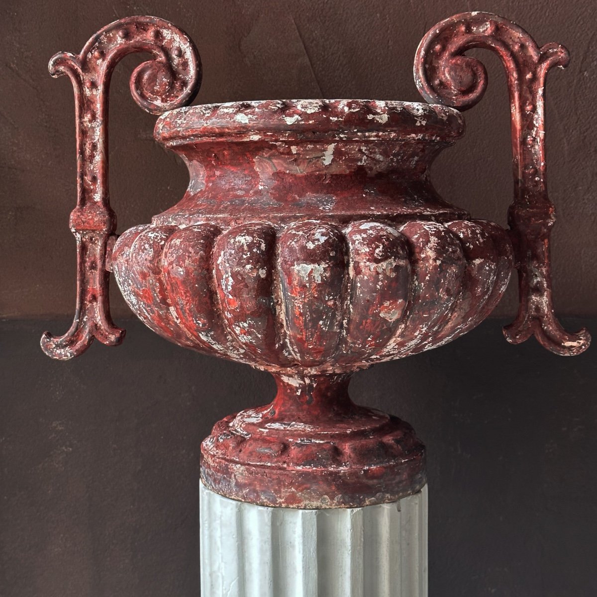 Paire de Vasques Fonte d’Art Louis XV à Anses XIXe-photo-3