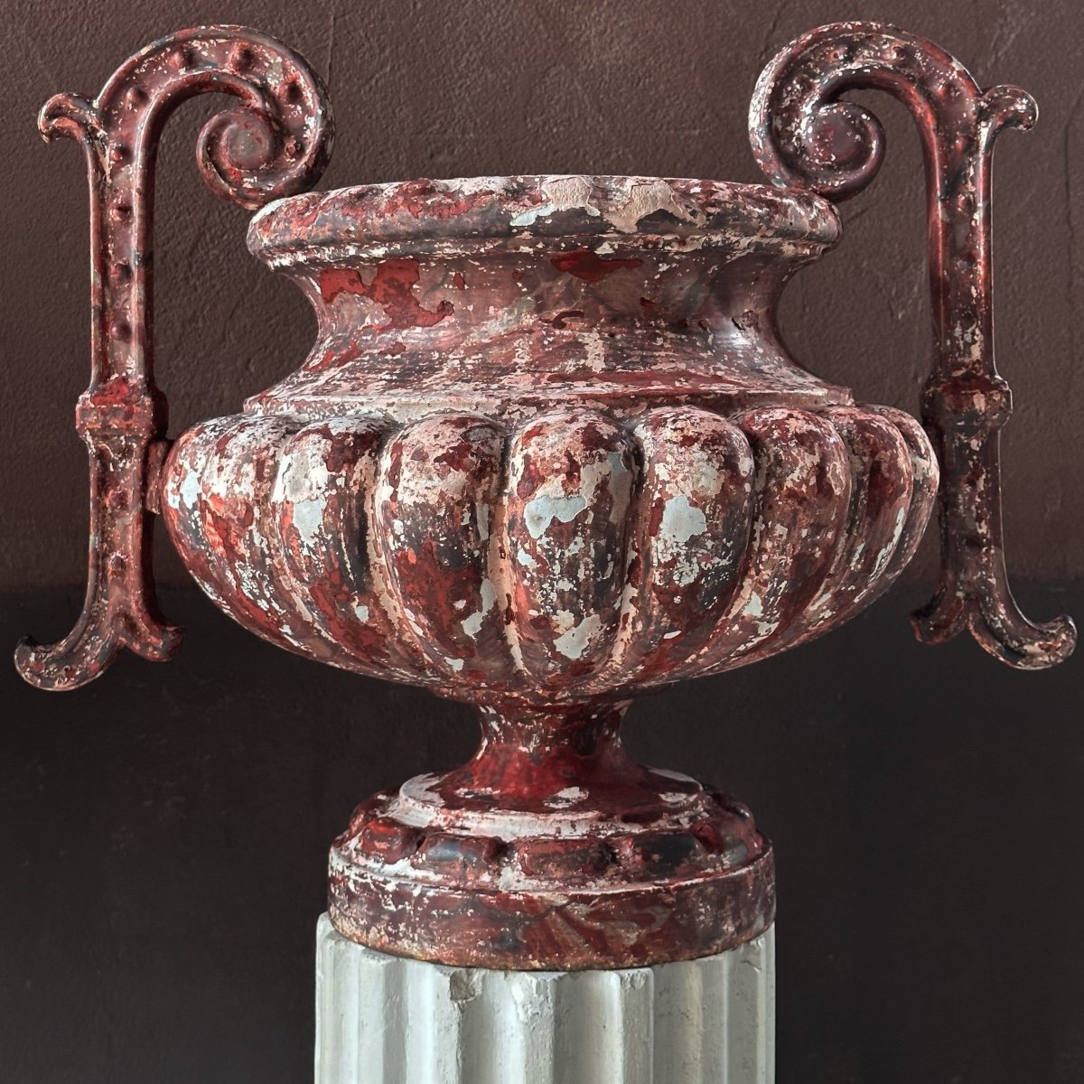 Superb Pair Of Louis XV Art Cast Iron Basins With 19th Century Handles-photo-4