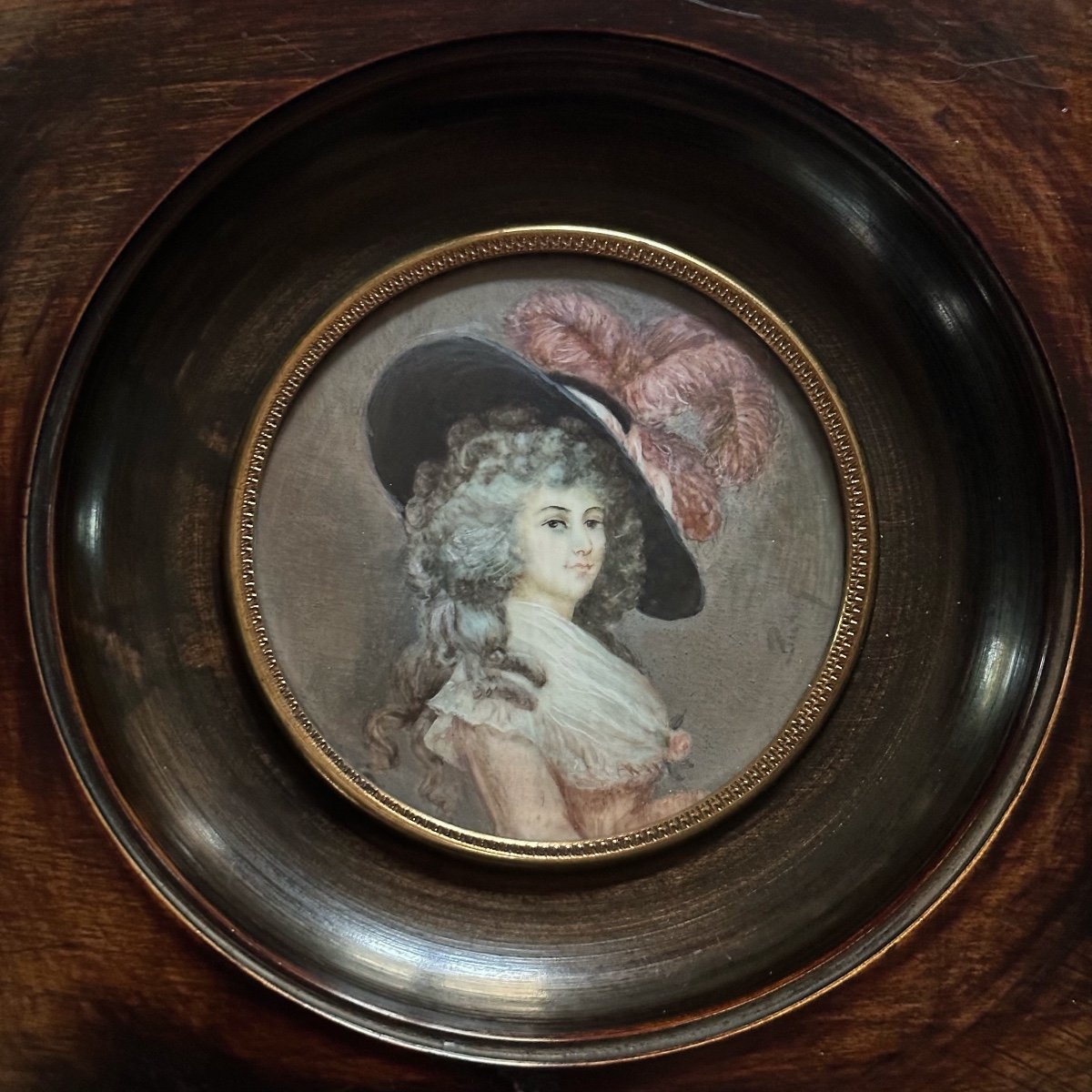 Miniature Portrait Duchesse De Devonshire XIXe-photo-1