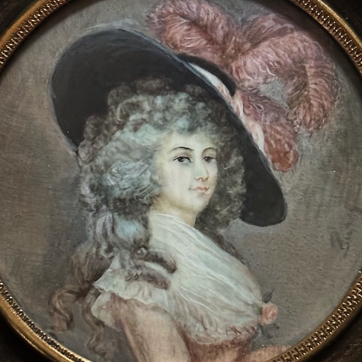 Miniature Portrait Duchesse De Devonshire XIXe-photo-3