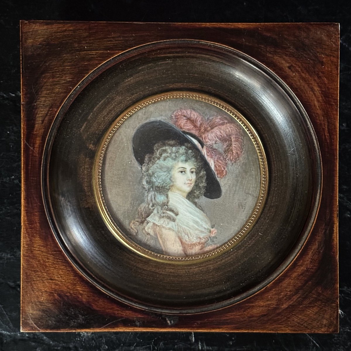 Miniature Portrait Duchesse De Devonshire XIXe-photo-6