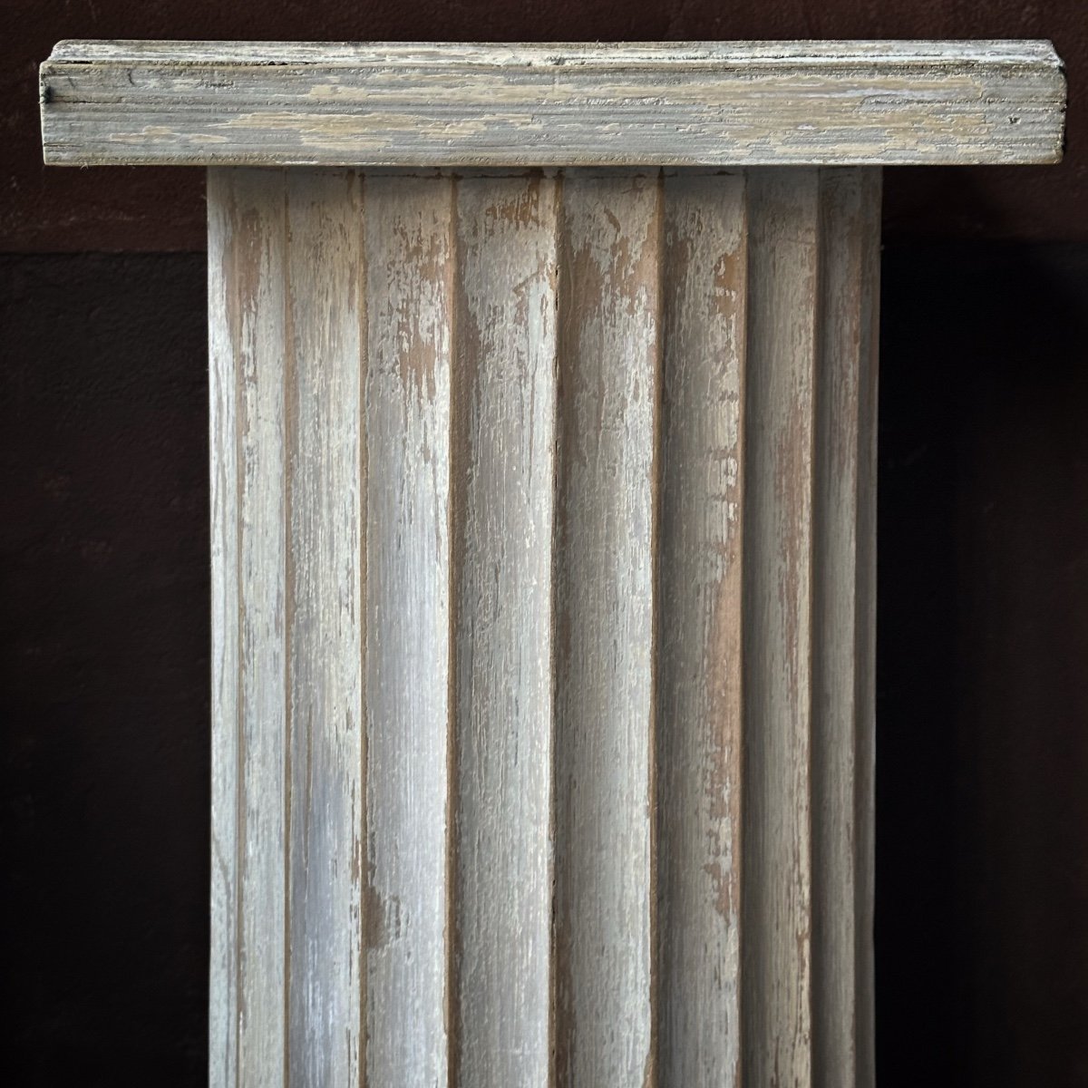 1 Fluted Wooden Column Late 19th Century-photo-1