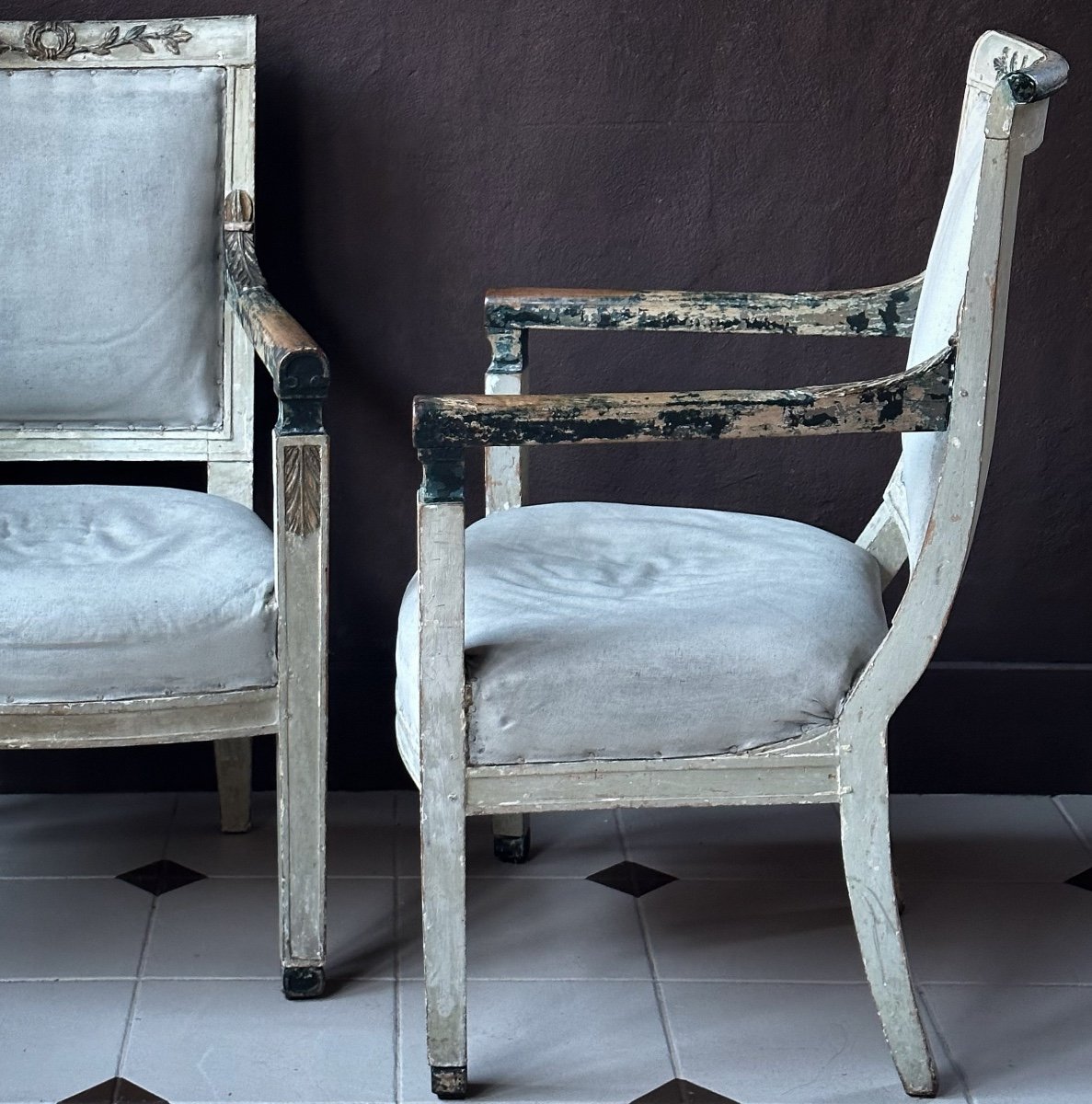 Pair Of 18th Century Consulate Period Armchairs-photo-4