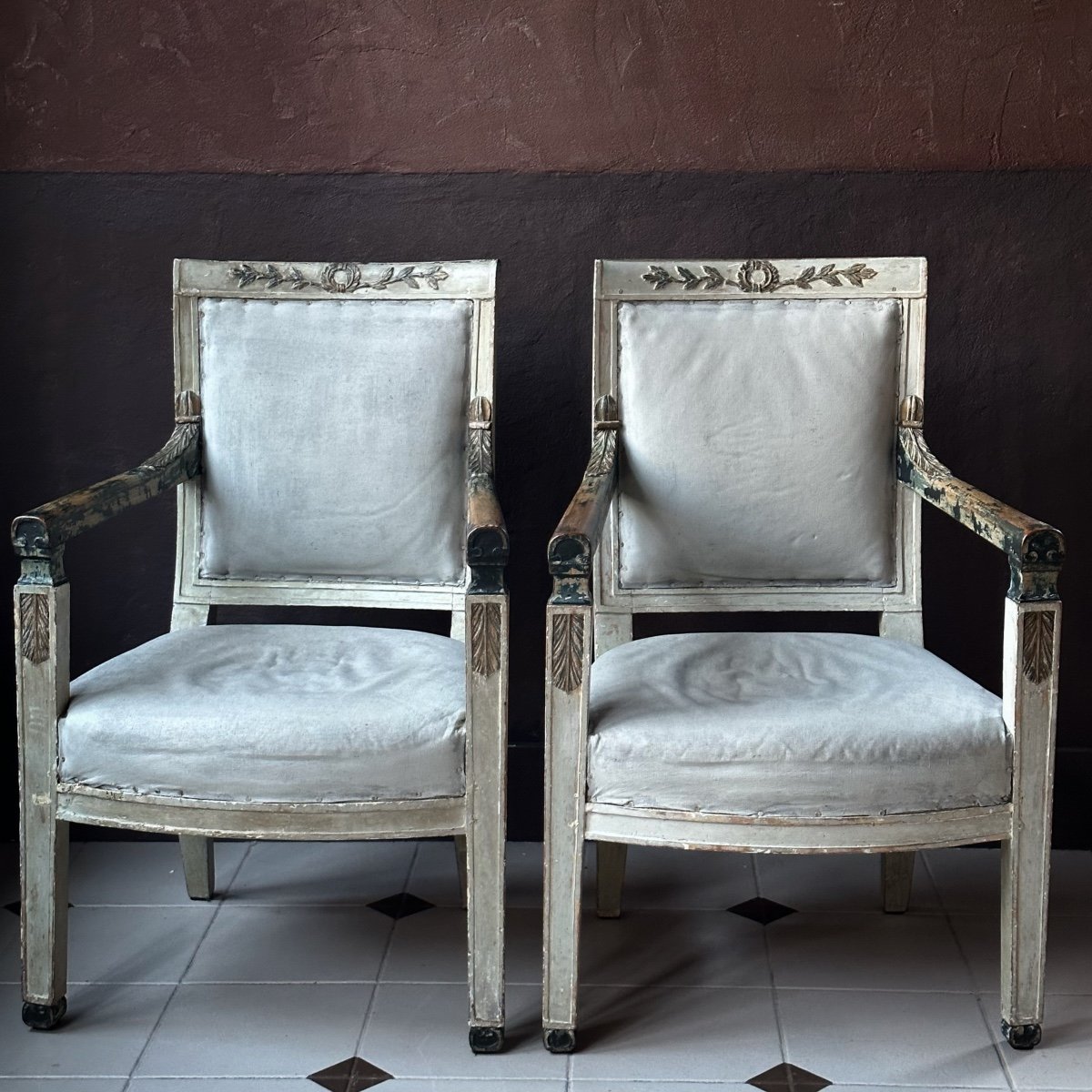Pair Of 18th Century Consulate Period Armchairs-photo-8