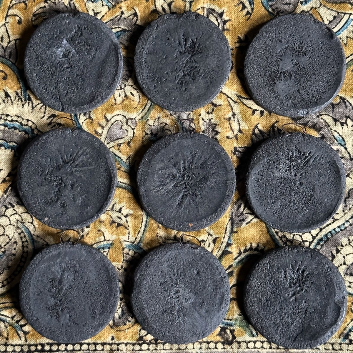 Series Of 9 Medals/grey Plaster/pewter 19th Century-photo-6