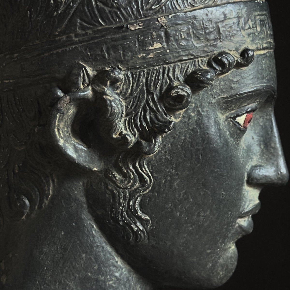 Bust Of The Charioteer Of Delphi/plaster Casting/bronze Patina/20th-photo-2
