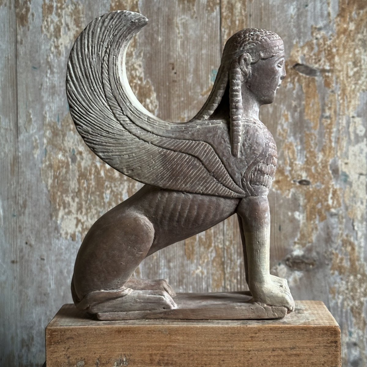 Sphinx Of Naxos/plaster Casting/20th Century-photo-3
