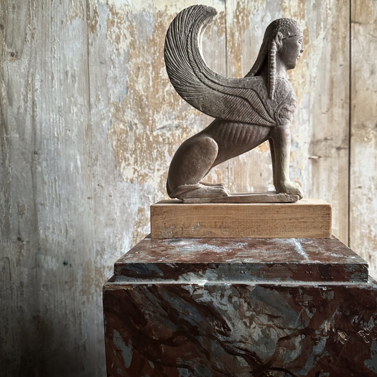 Sphinx Of Naxos/plaster Casting/20th Century-photo-4