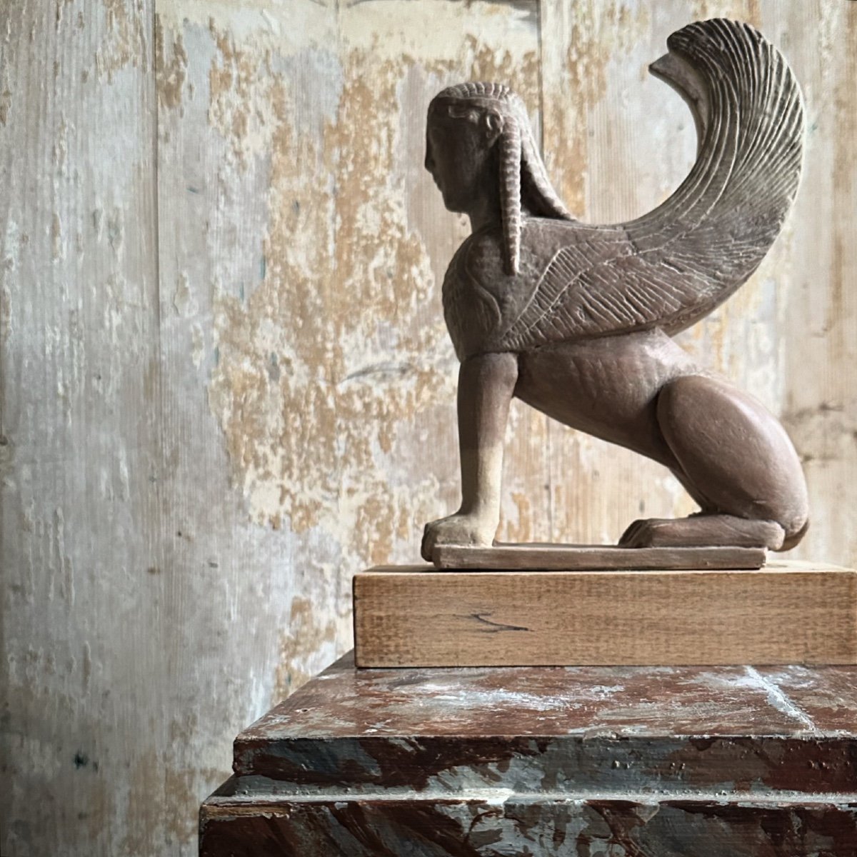 Sphinx Of Naxos/plaster Casting/20th Century-photo-5