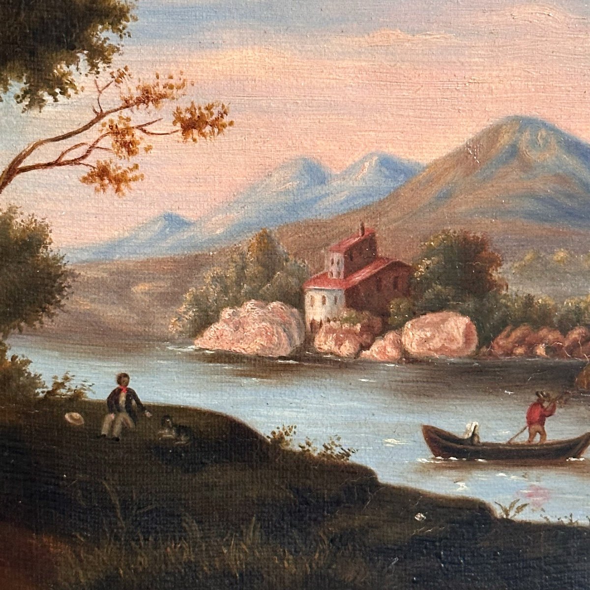 Italian Landscape / Oil On Canvas / 19th Century French School-photo-5