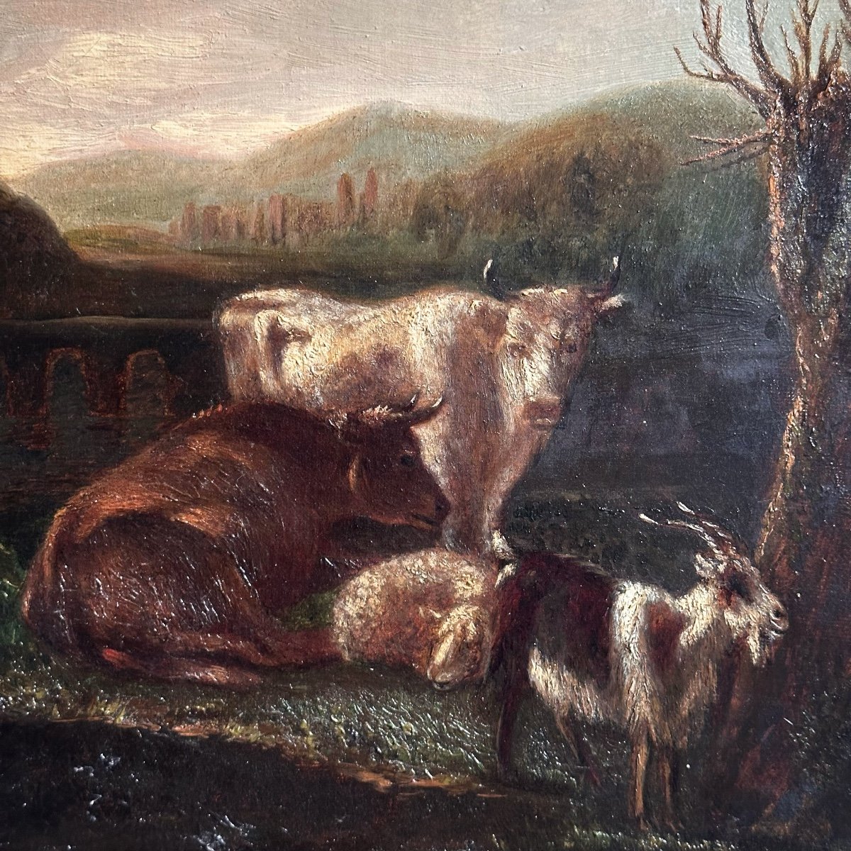 Rural Landscape / Oil On Canvas / 19th Century French School-photo-2