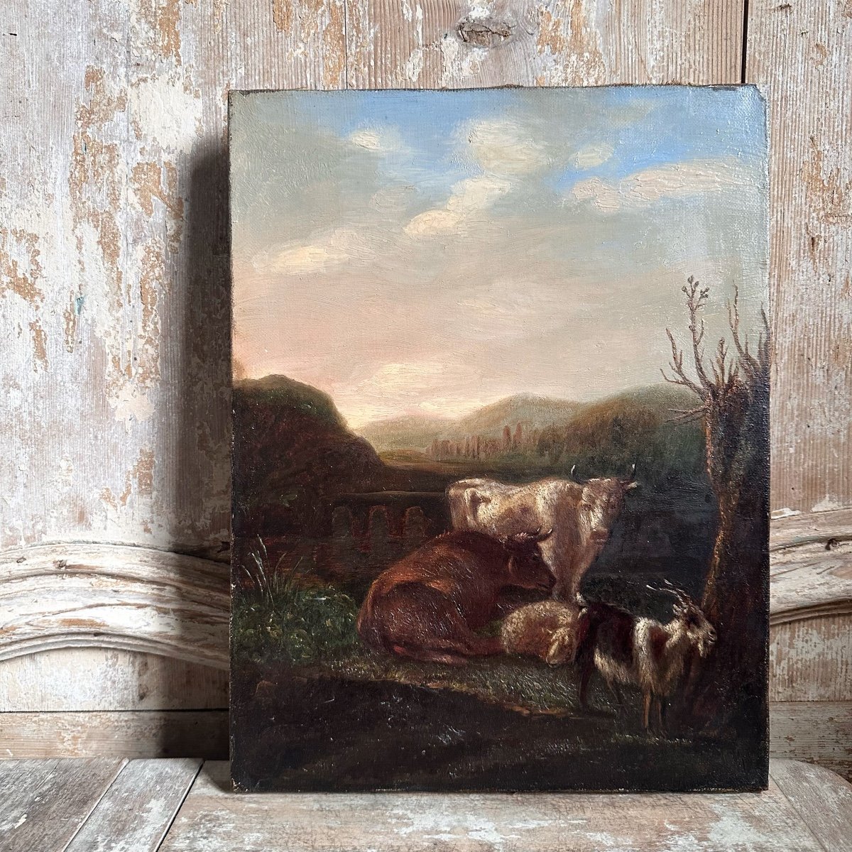 Rural Landscape / Oil On Canvas / 19th Century French School-photo-3
