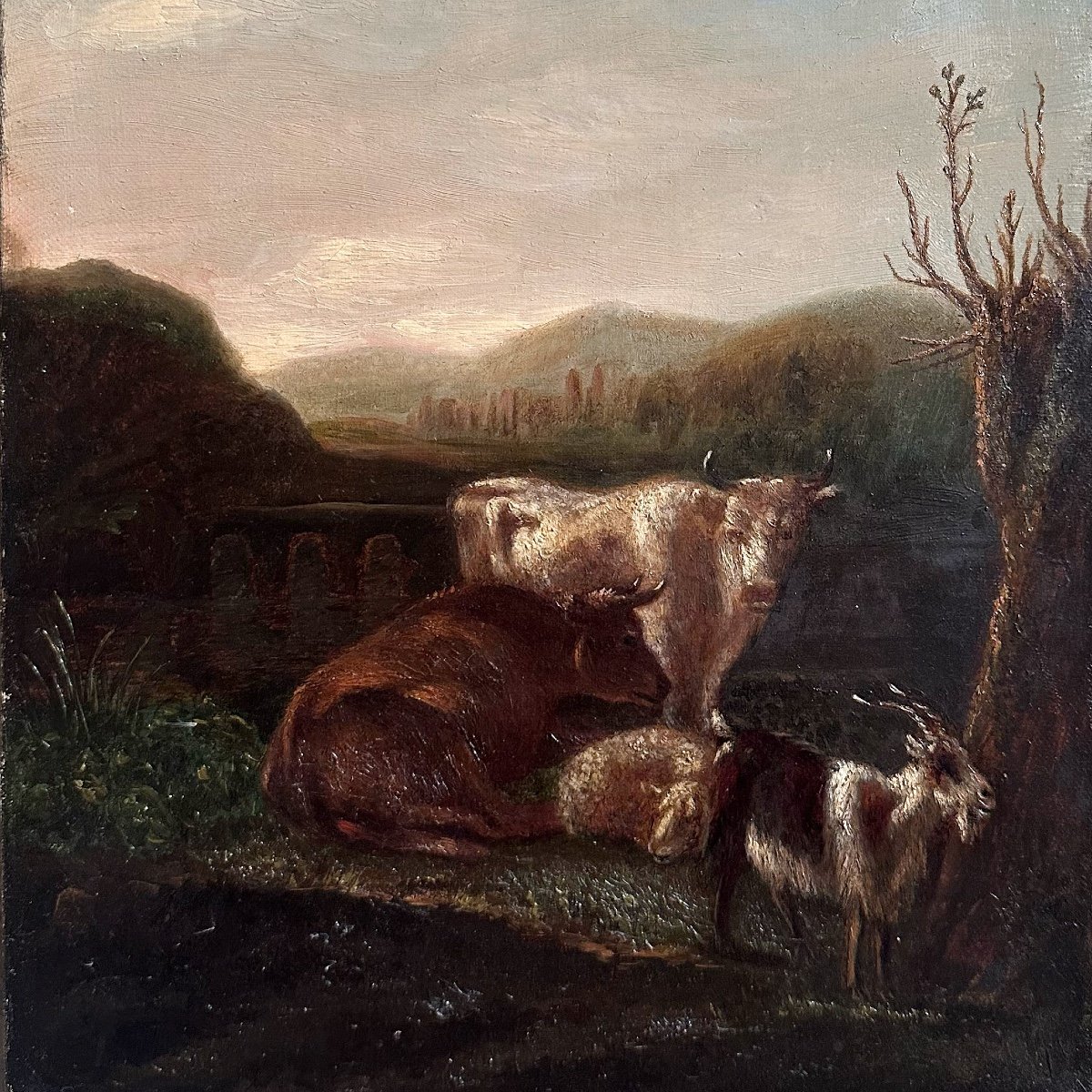 Rural Landscape / Oil On Canvas / 19th Century French School-photo-4