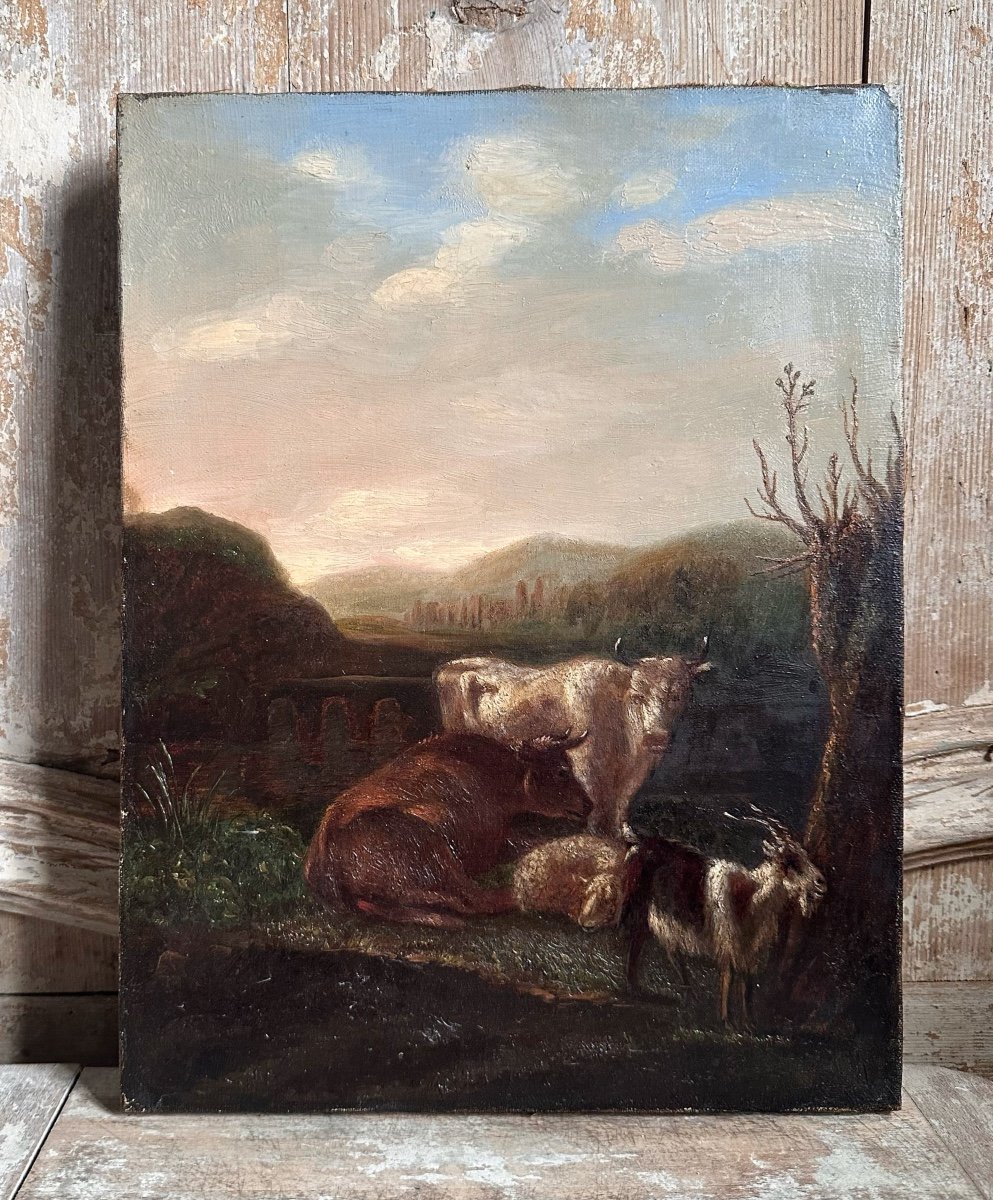 Rural Landscape / Oil On Canvas / 19th Century French School