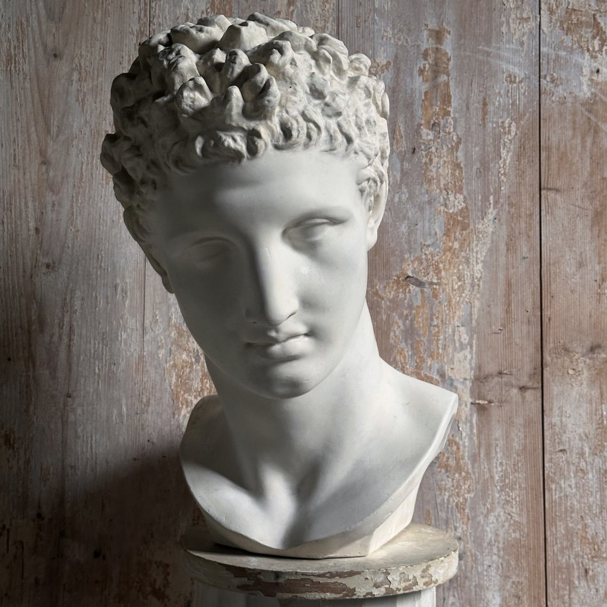 Buste de l’Hermès d’Olympie/Moulage Plâtre Fin.-photo-1