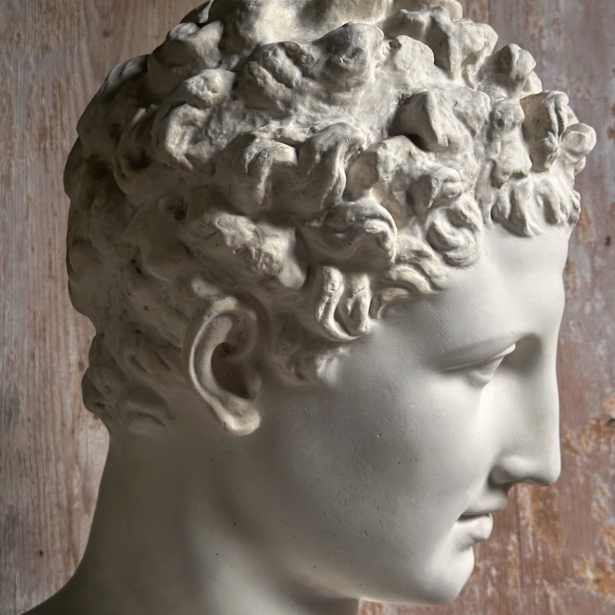 Buste de l’Hermès d’Olympie/Moulage Plâtre Fin.-photo-3