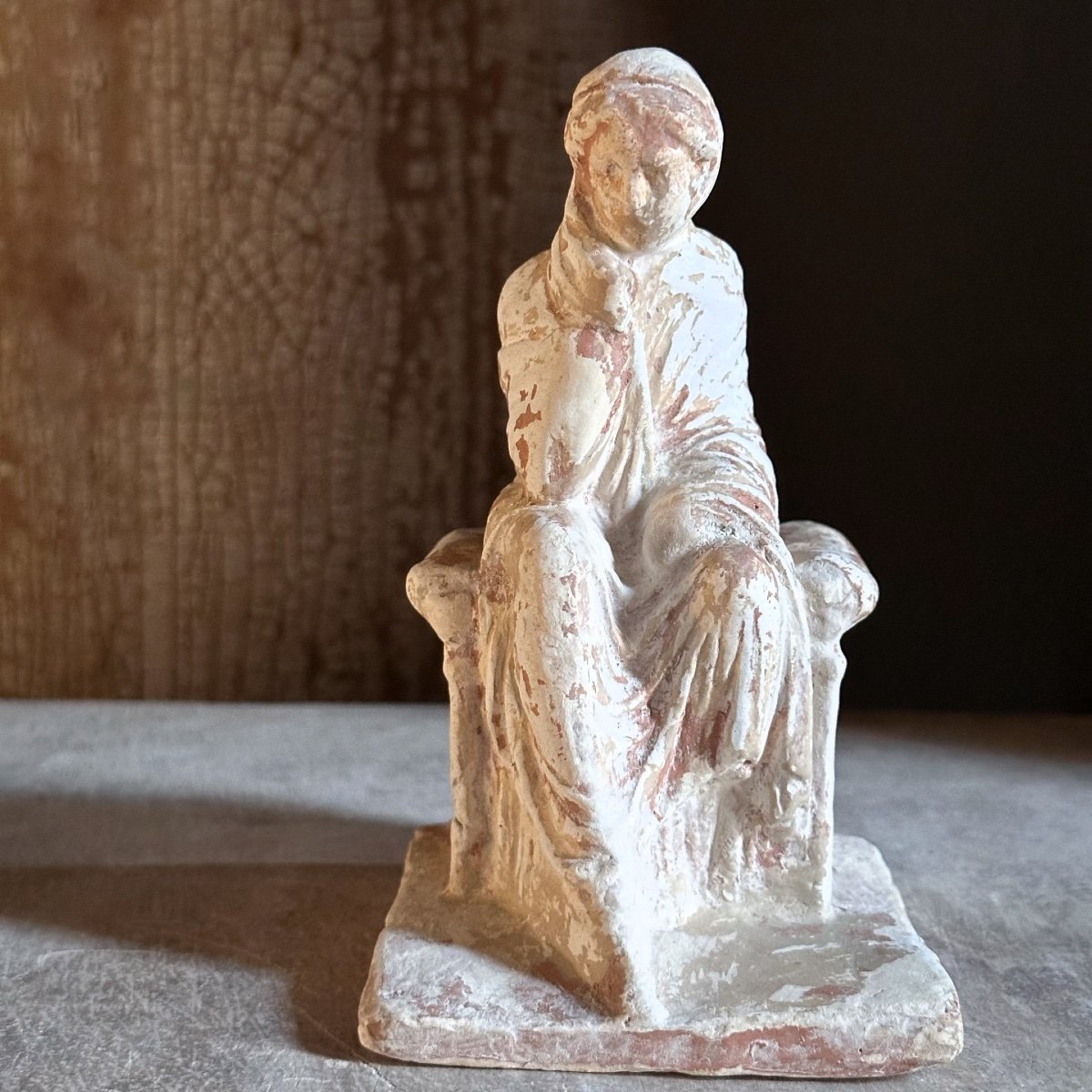 2 Tanagra Statuettes/plaster Casts/20th Century-photo-4