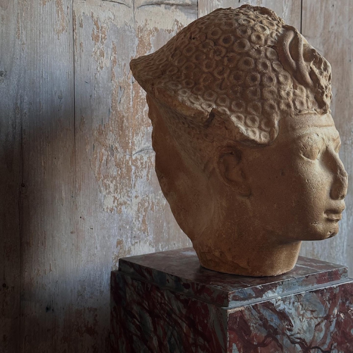 Head Of King Thutmose IV Plaster Cast Louvre Museum Late 19th/early 20th Century-photo-5