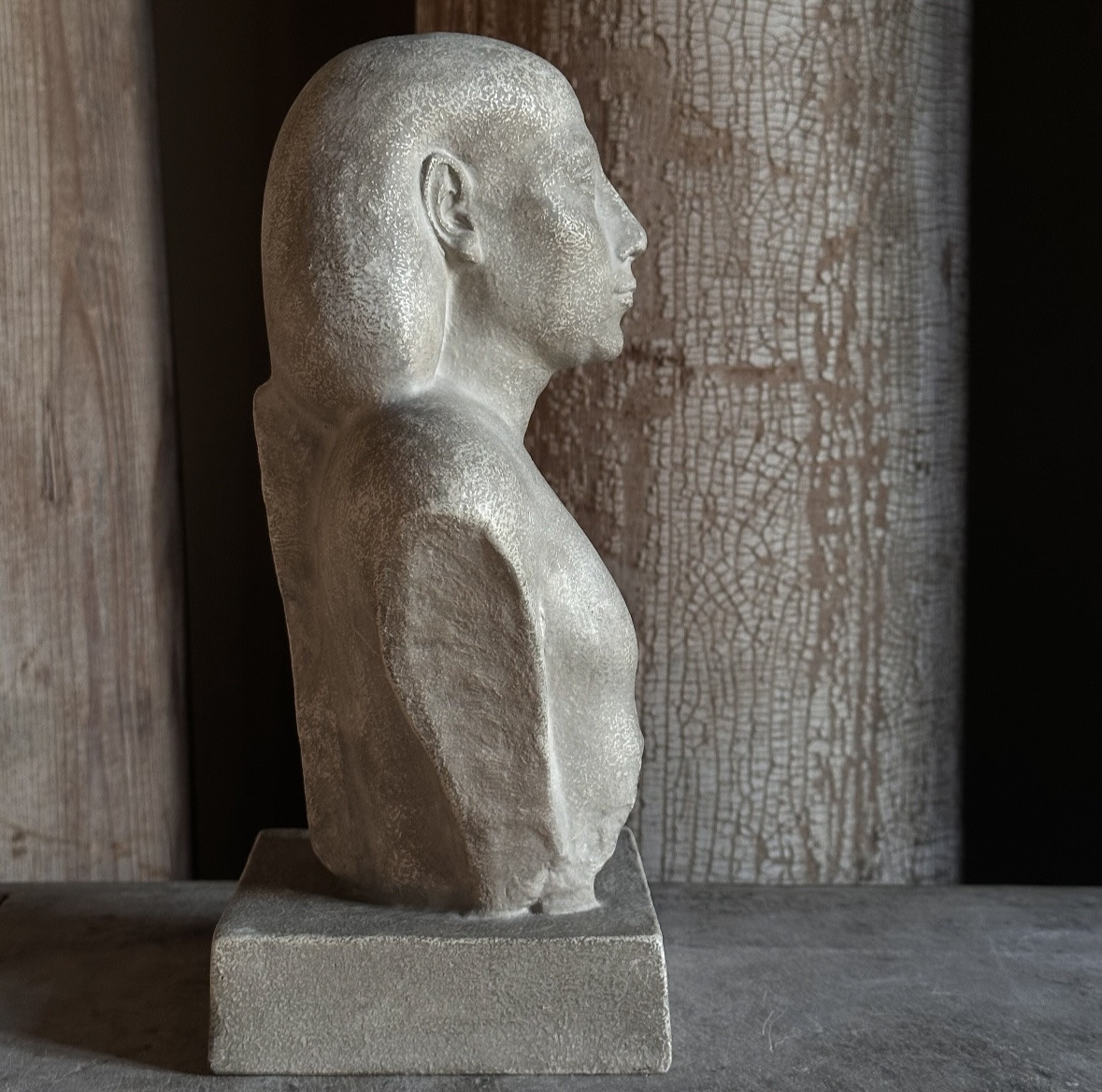 Bust Of A Man From Egypt / Terracotta Cast, 20th Century-photo-2