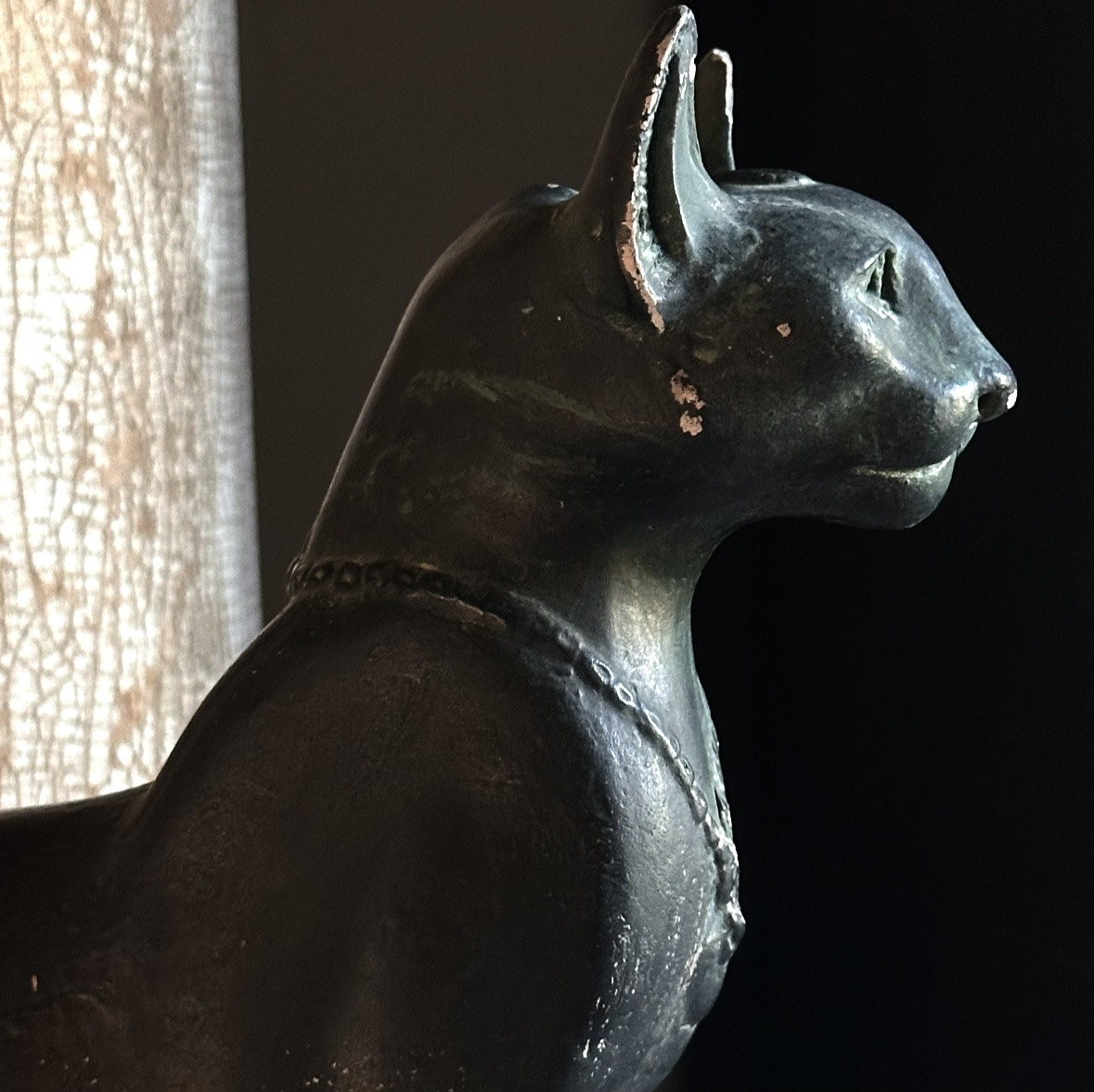 “bastet” Cat With Collar Egypt - 20th Century Cast-photo-6