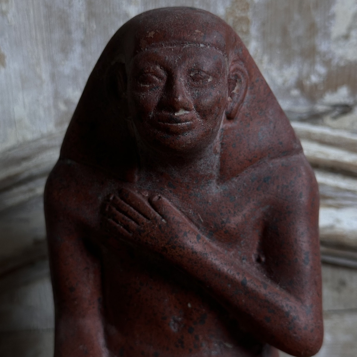 Antique Terracotta Cast Of An Egyptian Scribe/20th Century-photo-3