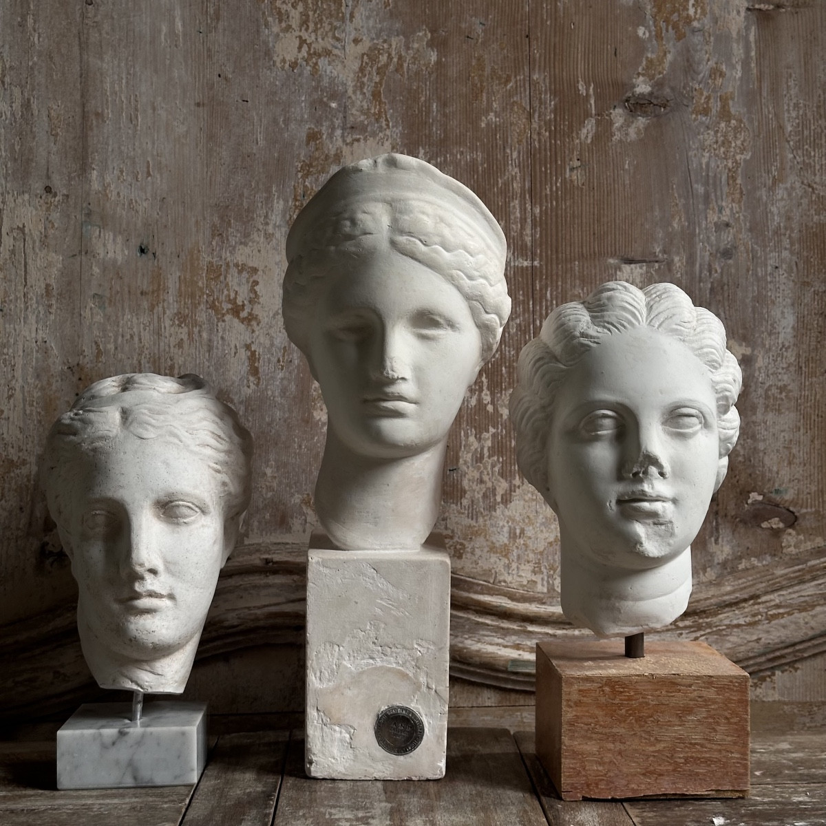 Greek Goddesses Triptych / 20th Century Plaster Casts