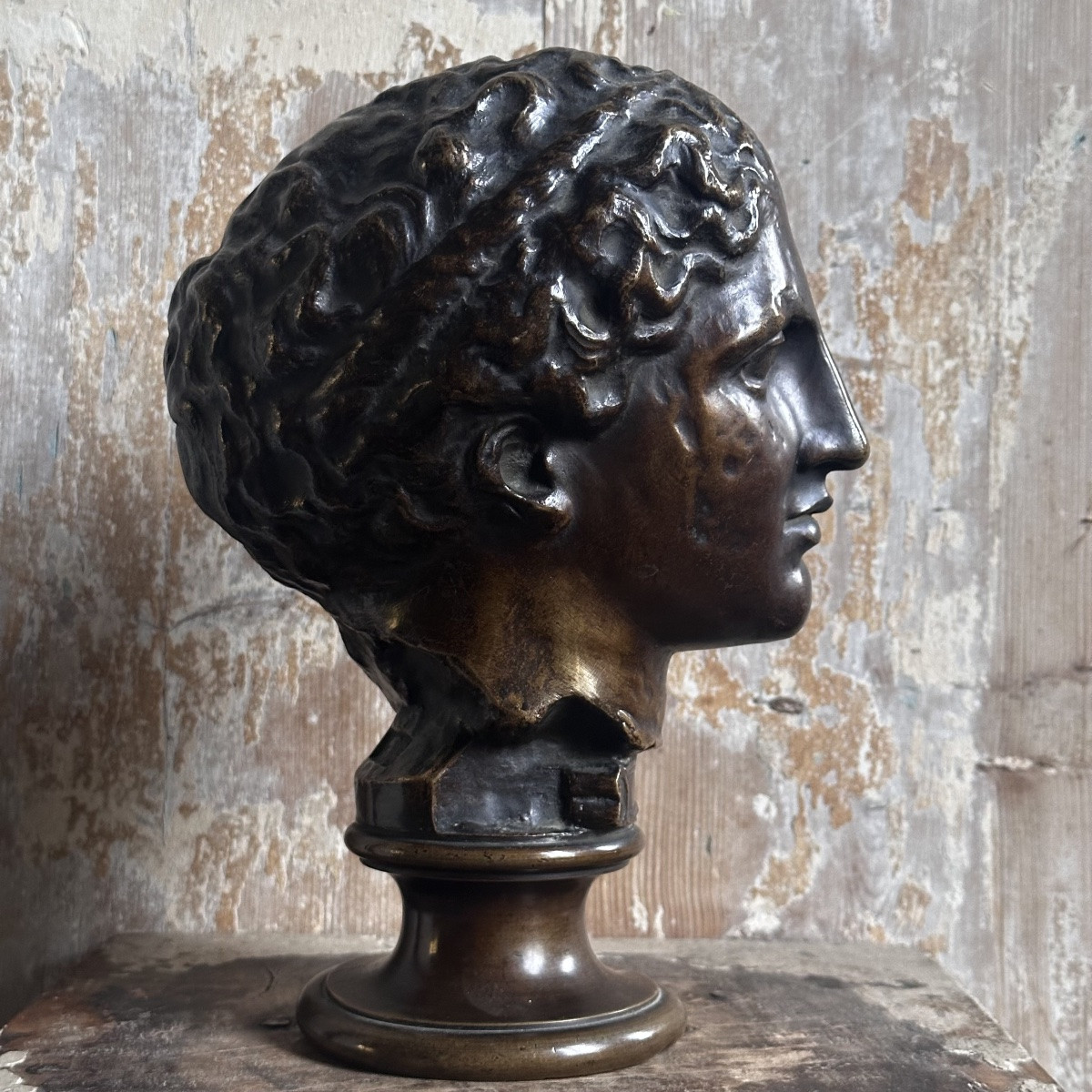 Bust Of Iris's Head, Known As The Laborde Bust From The Parthenon / Bronze, 19th Century-photo-2