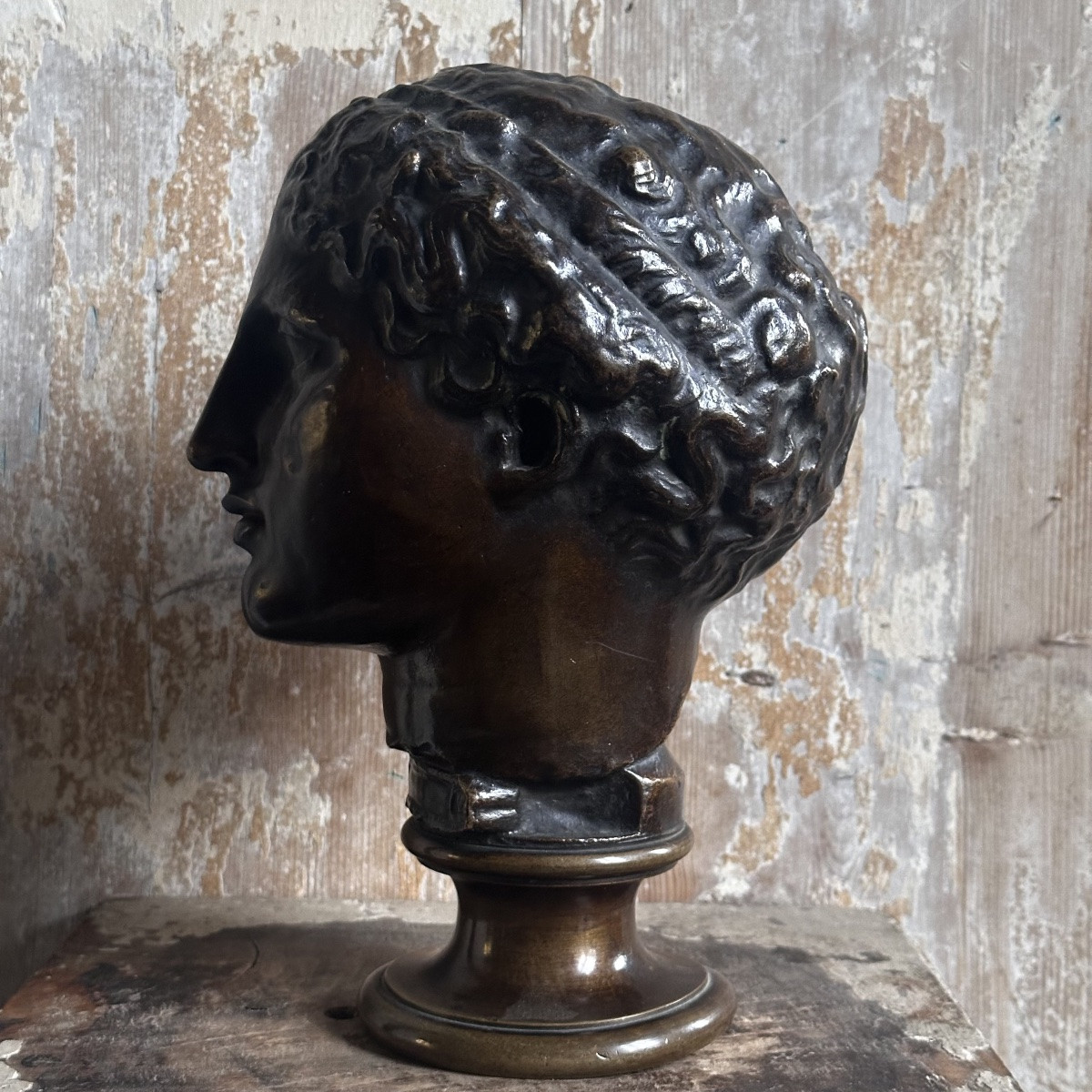 Bust Of Iris's Head, Known As The Laborde Bust From The Parthenon / Bronze, 19th Century-photo-4