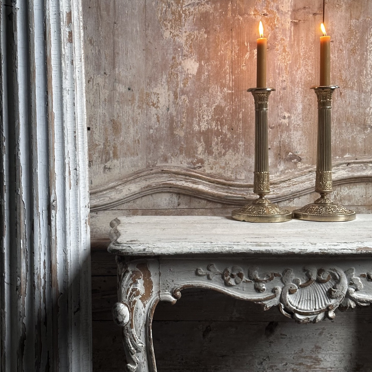 Paire Bougeoirs Flambeaux Empire Bronze Doré Ciselé Début XIXe-photo-7