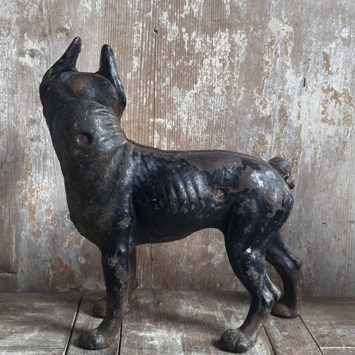 Trio Boston Terriers en Fonte/Hubley Manufacturing Company/USA/Début XXe-photo-4