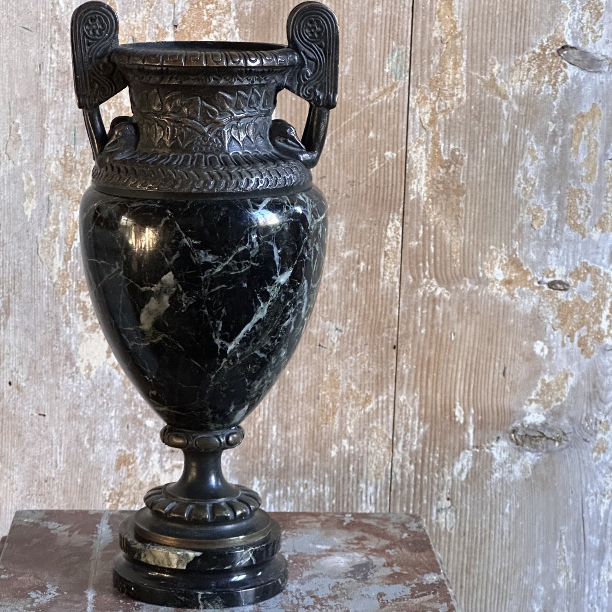 Marble And Bronze Vase-cassolette, 19th Century, Grand Tour-photo-2