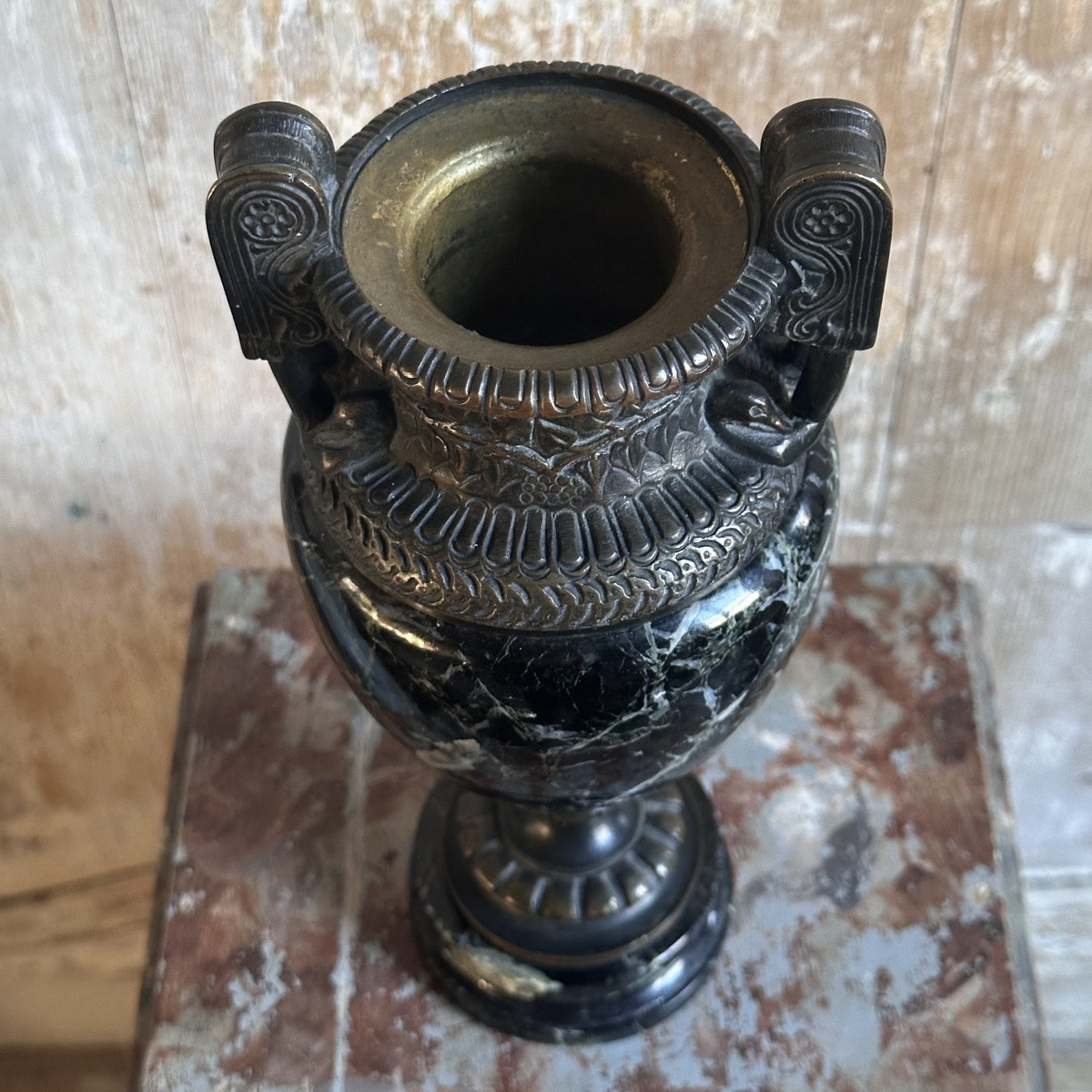 Marble And Bronze Vase-cassolette, 19th Century, Grand Tour-photo-5