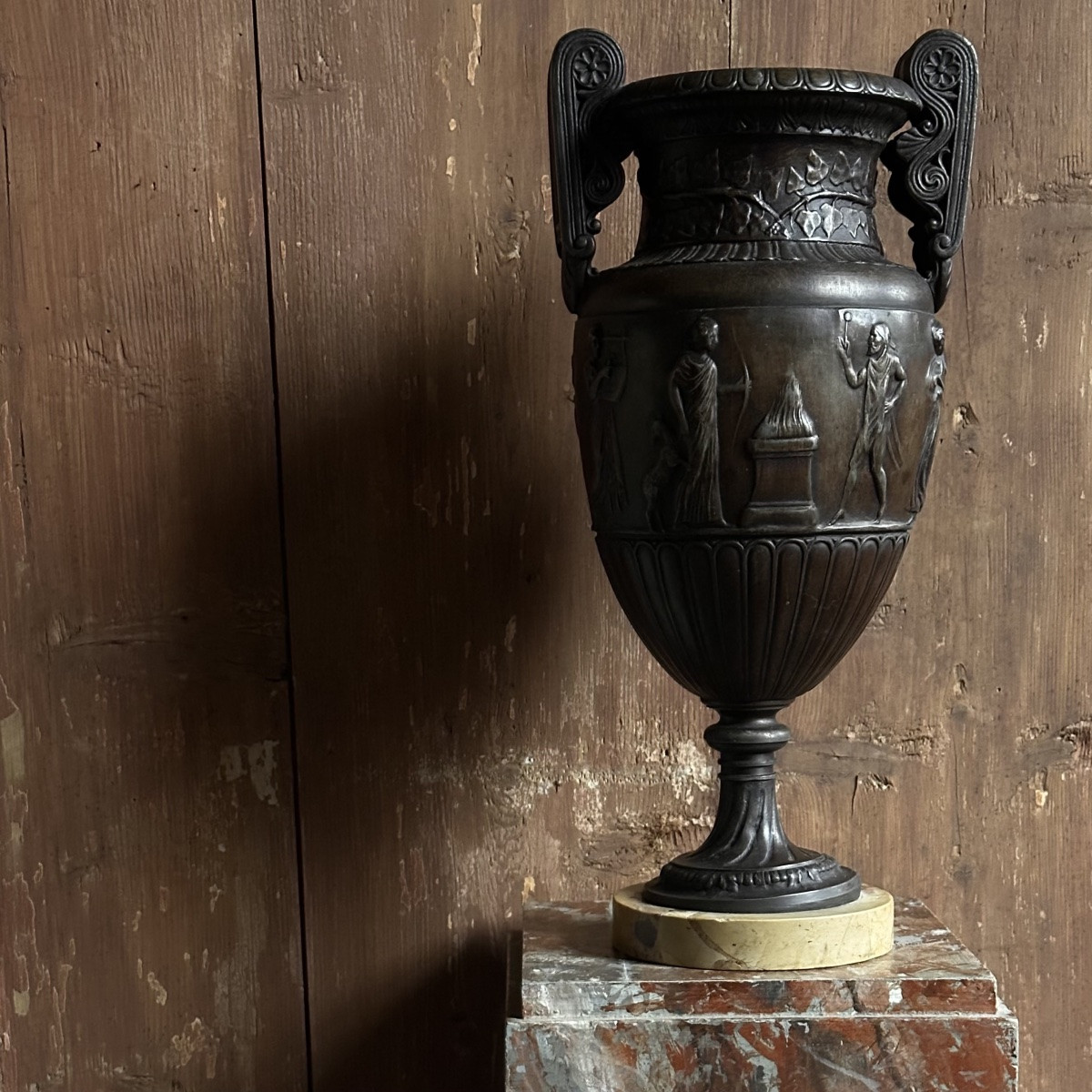 Grand Vase à l’Antique en Régule XIXe-photo-3
