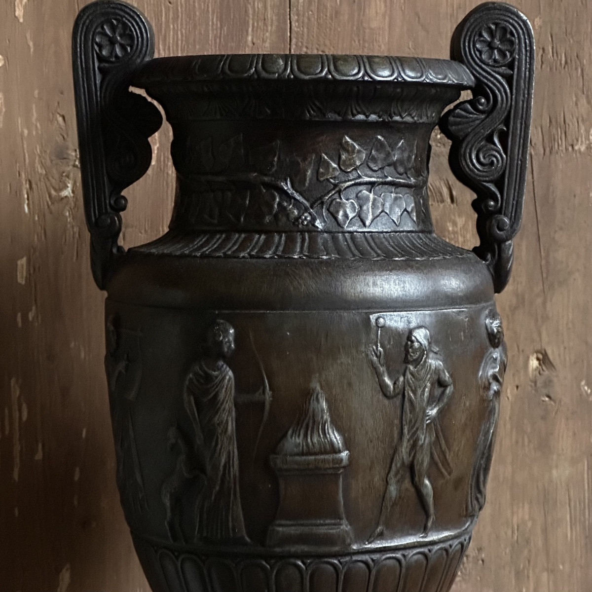 Grand Vase à l’Antique en Régule XIXe-photo-4