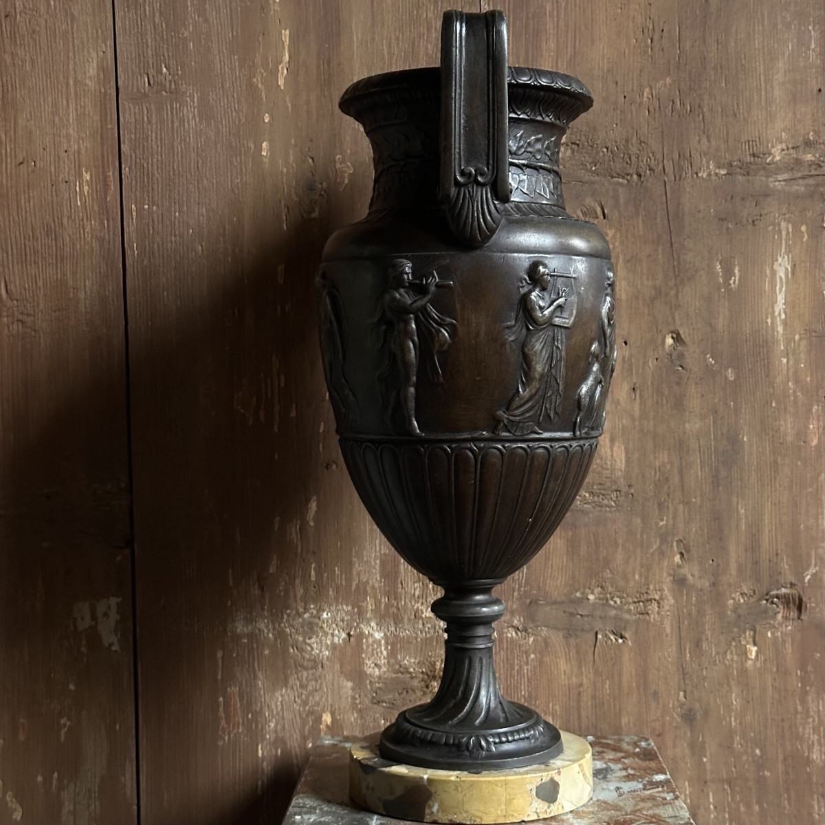 Grand Vase à l’Antique en Régule XIXe-photo-3