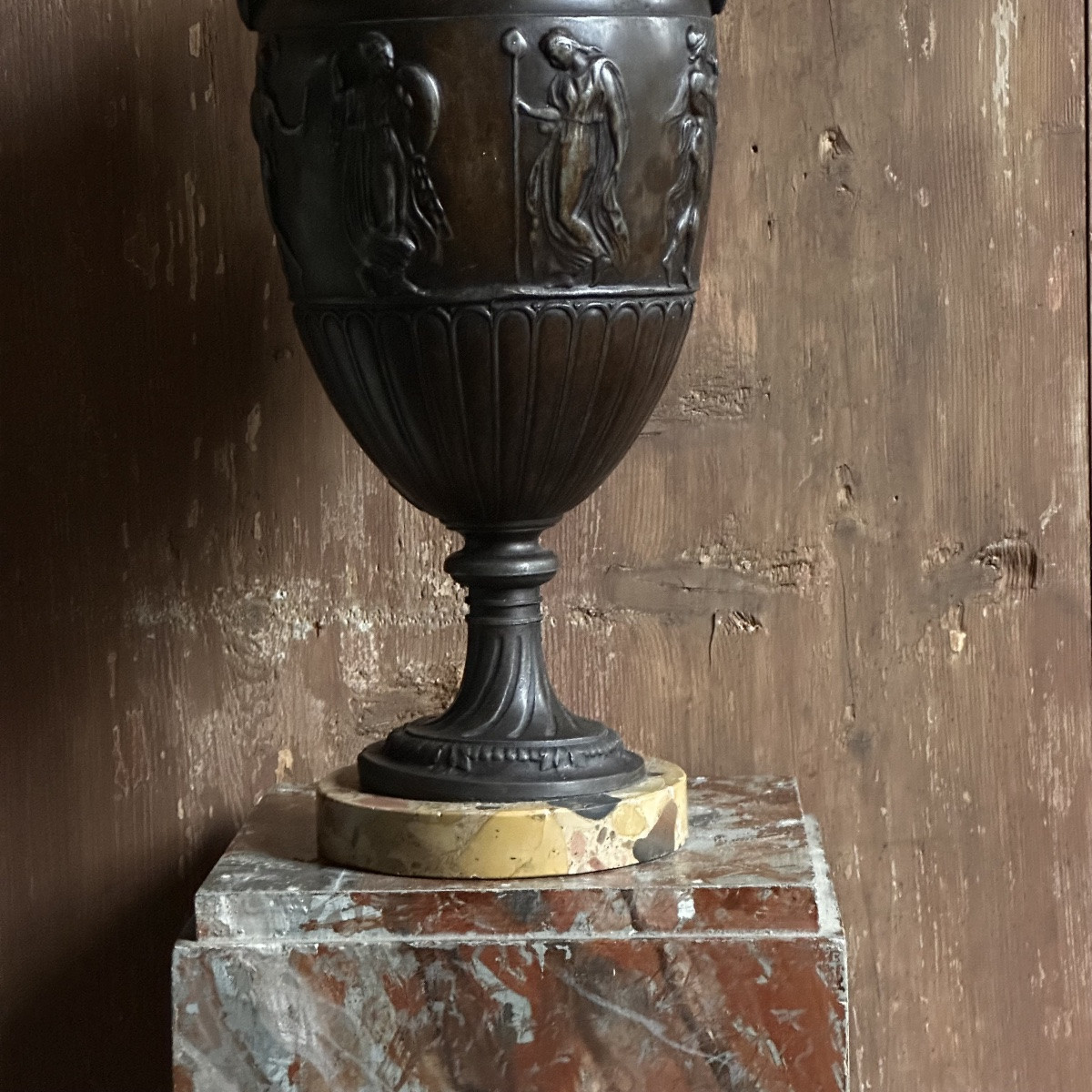 Grand Vase à l’Antique en Régule XIXe-photo-4