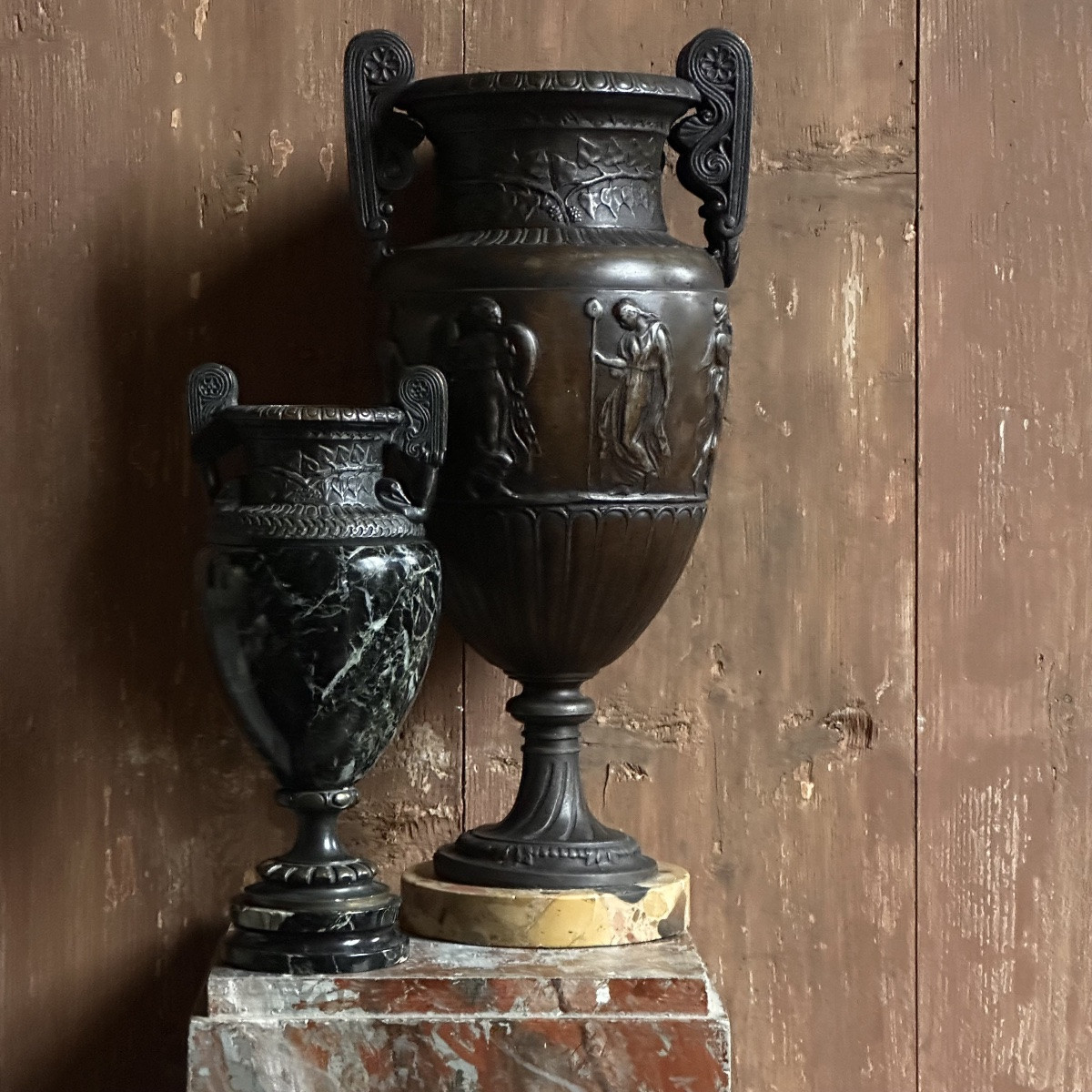 Grand Vase à l’Antique en Régule XIXe-photo-5