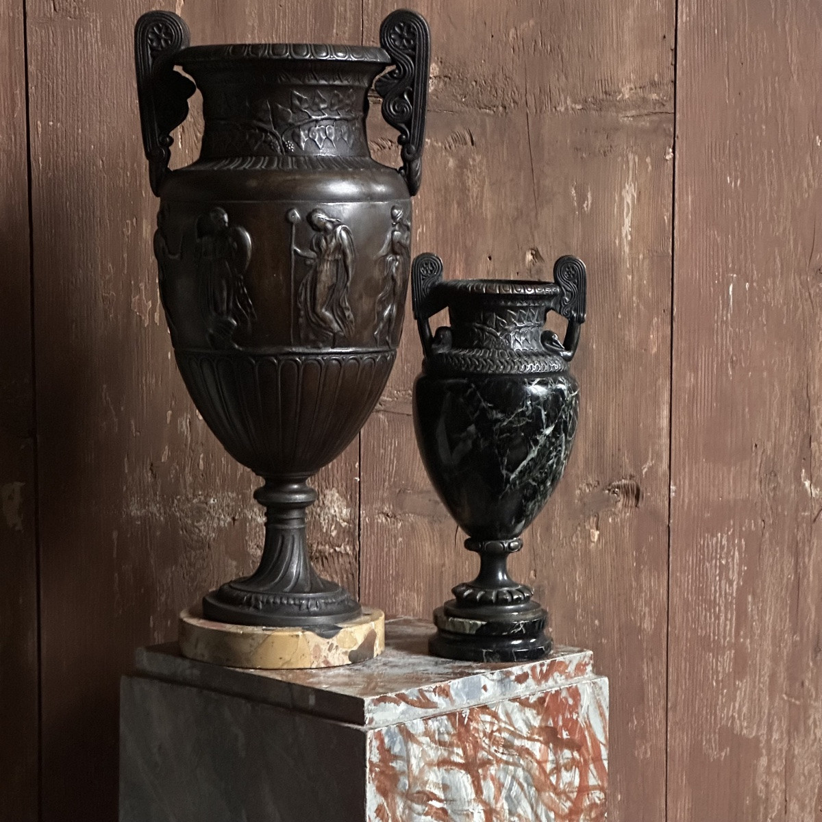 Grand Vase à l’Antique en Régule XIXe-photo-6