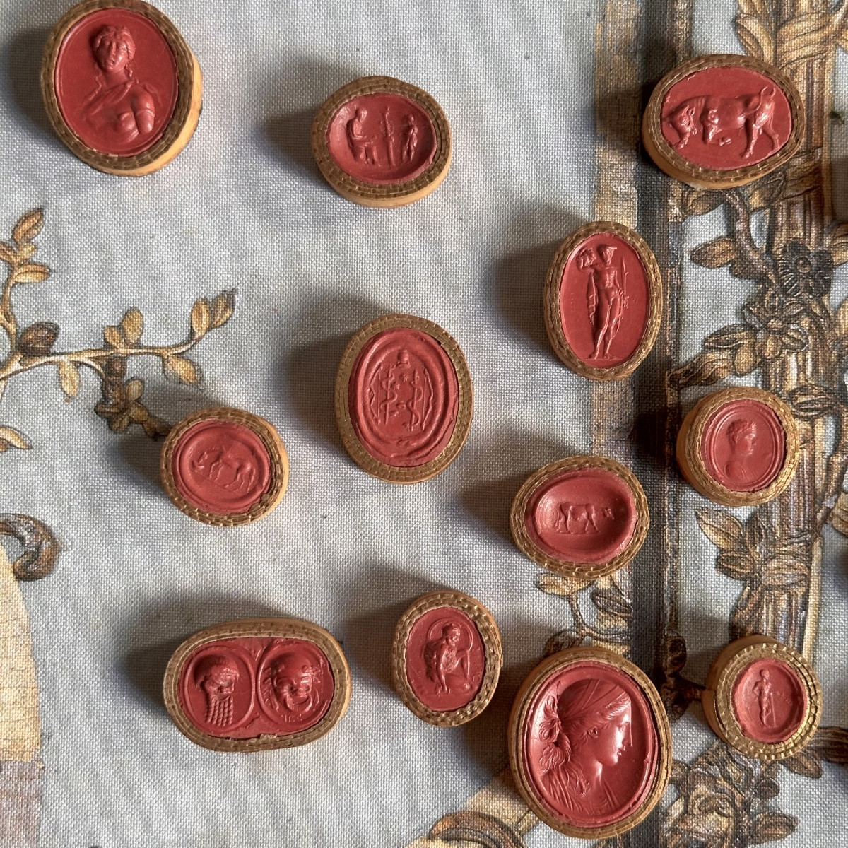 Collection Of 46 « intaglios »grand Tour Italy Circa 1770-photo-4